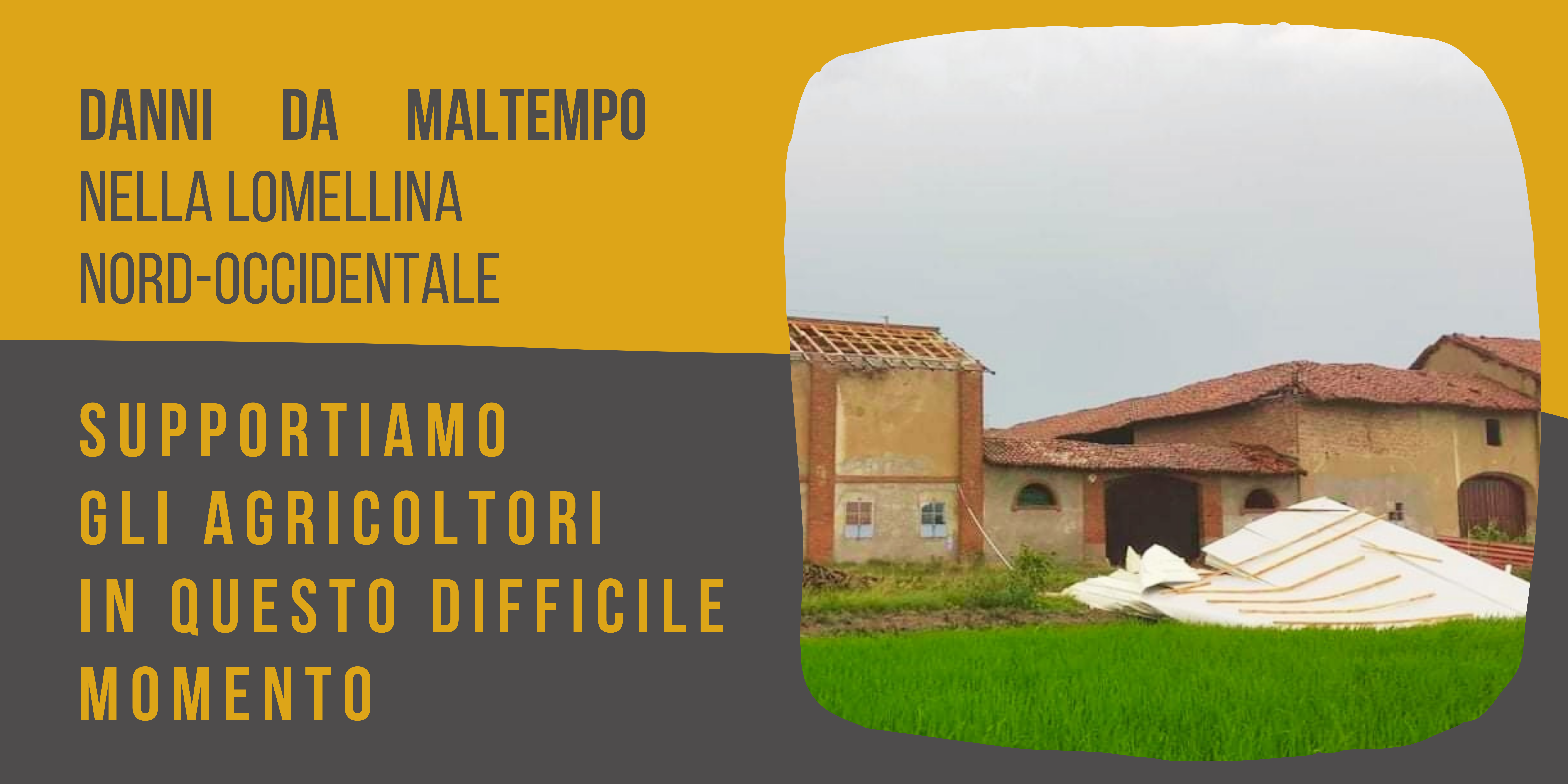 Danni da maltempo in Lomellina
